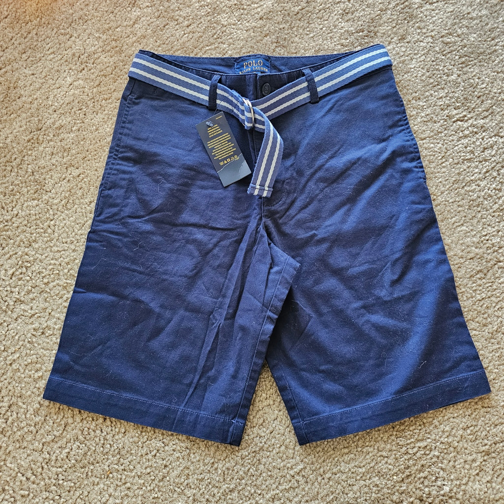 Polo Ralph Lauren Boys Belted Shorts Size 16 Navy